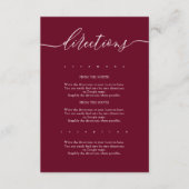 Burgundy Simple Wedding Directions Informatiekaartje (Voorkant)
