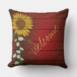 Burgundy Single Sunflower Pillow Kussen