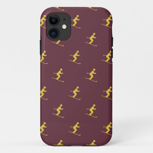Burgundy Skier Case-Mate iPhone Case (Achterkant)