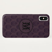 Burgundy Skull Halloween Gepersonaliseerd Monogram Case-Mate iPhone Case (Achterkant (horizontaal))