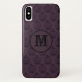 Burgundy Skull Halloween Gepersonaliseerd Monogram Case-Mate iPhone Case (Achterkant)