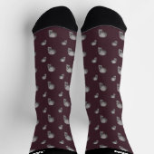 Burgundy Skull Halloween Socks with Name Sokken (Top)