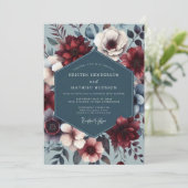 Burgundy Slate Nocturne Wedding Kaart (Staand voorkant)