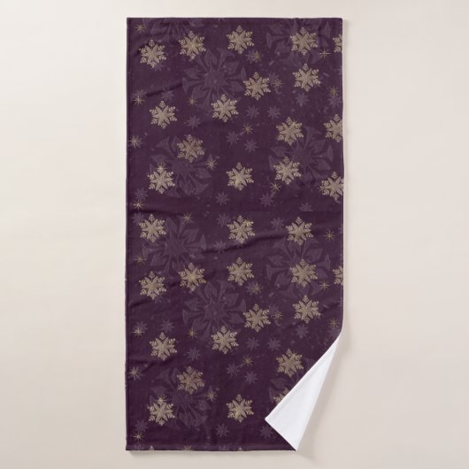 Burgundy Snowflake Badhanddoek (Badhanddoek)