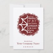 Burgundy Snowflake Business Holiday Kaart (Voorkant)