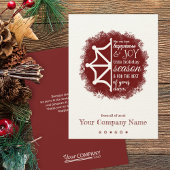 Burgundy Snowflake Business Holiday Kaart