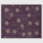 Burgundy Snowflake Cadeaupapier (Vlak)