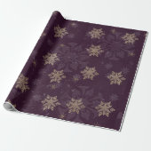 Burgundy Snowflake Cadeaupapier (Uitgerold)