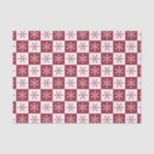 Burgundy Snowflake Checkered Pattern Kerstmis Tissuepapier (Voorkant)