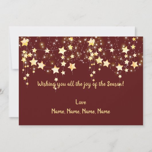 Burgundy Snowflake One Photo met kerstmis Feestdagenkaart (Achterkant)