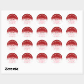 Burgundy Snowflakes retouradres Ronde Sticker (Vel)