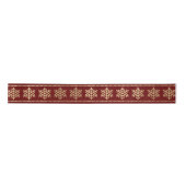 Burgundy Snowflakes Stripes Kerstmis Gold Satijnen Lint (Voorkant)