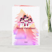 Burgundy Snowman met pooldots Feestdagen Kaart (Achterkant)