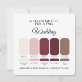 Burgundy Soft Blush Fall Wedding Palette 2026 Card Kaart (Achterkant)
