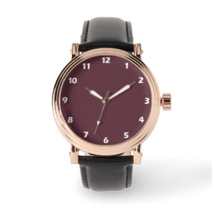 Burgundy Solid Color Horloge