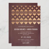 Burgundy Southwest Gleam Wedding Invitation Kaart (Voorkant / Achterkant)