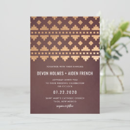 Burgundy Southwest Gleam Wedding Invitation Kaart