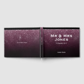 Burgundy Sparkle Mr & Mrs Wedding Guest Book Gastenboek (Volledig)