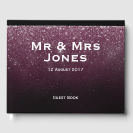 Burgundy Sparkle Mr & Mrs Wedding Guest Book Gastenboek