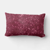 Burgundy Sparkle Shimmer Monogram Name & Initiaal Kussen (Achterkant)