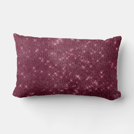 Burgundy Sparkle Shimmer Monogram Name & Initiaal Kussen (Achterkant)