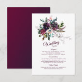 Burgundy Splendor Boho Floral Wedding Plans Informatiekaartje (Voorkant / Achterkant)