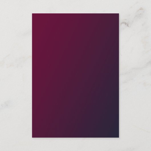 Burgundy Splendor Boho Floral Wedding Plans Informatiekaartje (Achterkant)