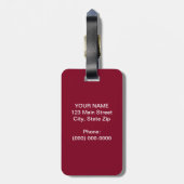 Burgundy Sporty Team Jersey Bagagelabel (Achterkant verticaal)