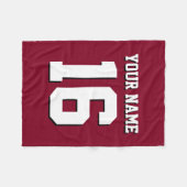 Burgundy Sporty Team Jersey Fleece Deken (Voorkant (Horizontaal))