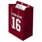 Burgundy Sporty Team Jersey Medium Cadeauzakje (Voorkant Gekanteld)
