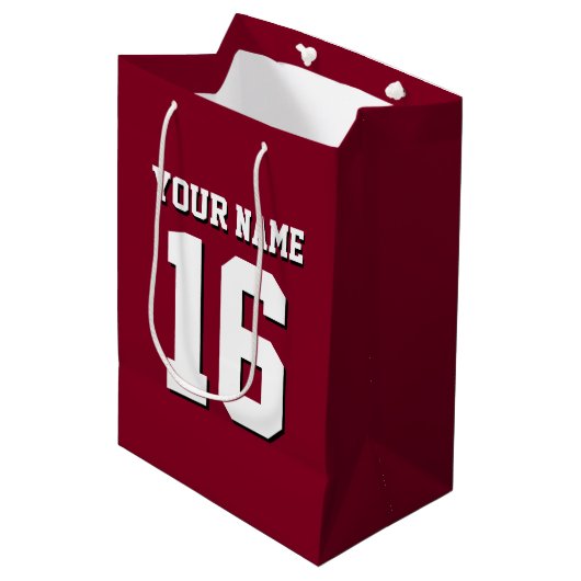 Burgundy Sporty Team Jersey Medium Cadeauzakje (Voorkant Gekanteld)
