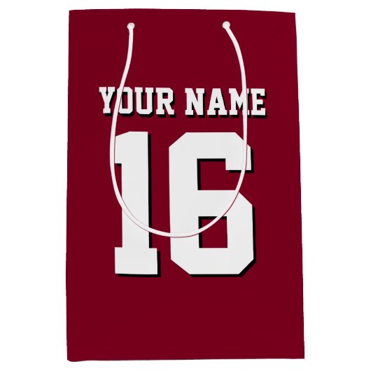 Burgundy Sporty Team Jersey Medium Cadeauzakje (Voorkant)