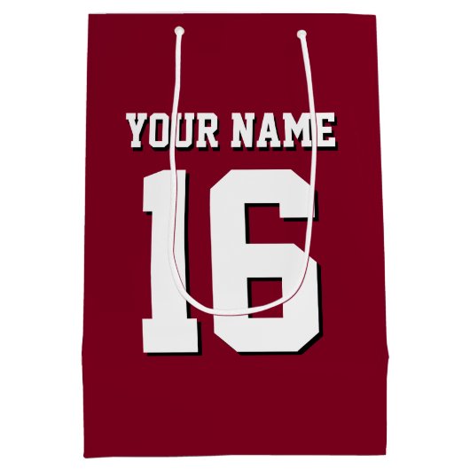 Burgundy Sporty Team Jersey Medium Cadeauzakje (Achterkant)