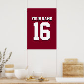 Burgundy Sporty Team Jersey Poster (Keuken)