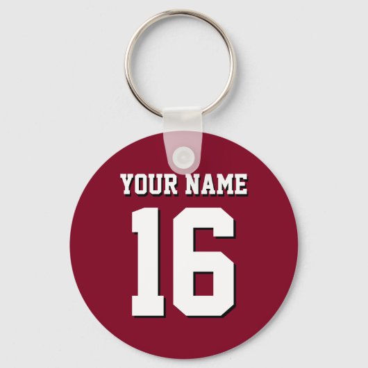 Burgundy Sporty Team Jersey Sleutelhanger (Voorkant)