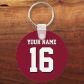 Burgundy Sporty Team Jersey Sleutelhanger (Voorkant)