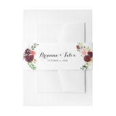 Burgundy Spring Calligraphy Wedding Invitation Uitnodigingen Wikkel (Voorkant Voorbeeld)