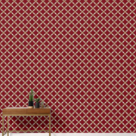Burgundy Squares op Tan and White Behang
