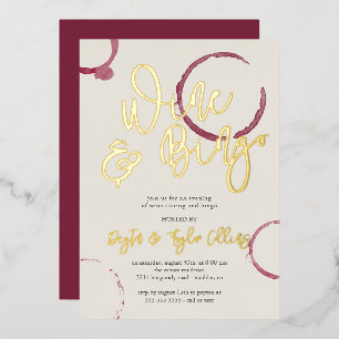 Burgundy Stains Wine & Bingo Party Folie Uitnodiging