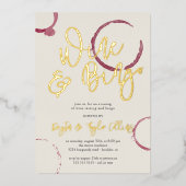 Burgundy Stains Wine & Bingo Party Folie Uitnodiging (Voorkant)