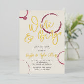 Burgundy Stains Wine & Bingo Party Folie Uitnodiging (Staand Voorkant)