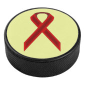 Burgundy Standard Ribbon door Kenneth Yoncich Hockey Puck (3/4)