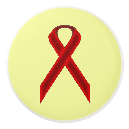 Burgundy Standard Ribbon door Kenneth Yoncich Keramische Knop (Voorkant)