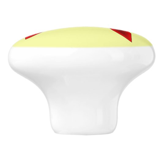 Burgundy Standard Ribbon door Kenneth Yoncich Keramische Knop (Zijkant)