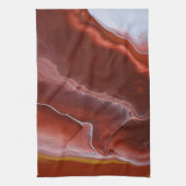 Burgundy Steen Marmer Rood Abstract Vloeiend Keuke Theedoek (Verticaal)