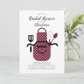 Burgundy Stock Kitchen Bridal Shower Kaart (Staand voorkant)