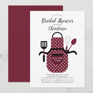 Burgundy Stock Kitchen Bridal Shower Kaart