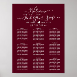 BURGUNDY STOELENPLAN|DIY KLEUR POSTER