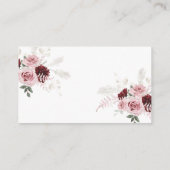 Burgundy Stofrose Bloemachtige Bruiloft Recept Ver Informatiekaartje (Achterkant)