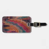 Burgundy Streep Fantasie Bagage Label – Aanpasbaar (Voorkant horizontaal)